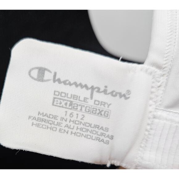 Champion Double Dry 1612 White Seamless Racerback Sports Bra Size 2XL - Picture 4 of 9